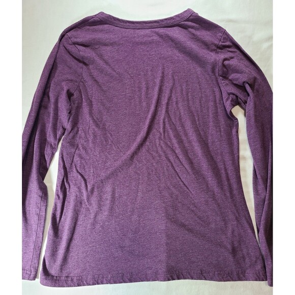 Time & Tru 2-Pack Long Sleeve Tees Size Medium 8-10 Purple Pearl & Cream Basics - Picture 3 of 7